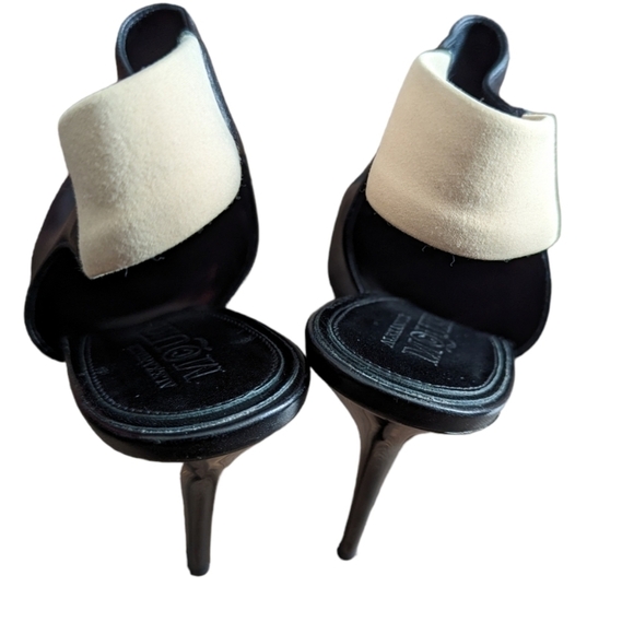 HP. ALEXANDER MCQUEEN Leather Peep Toe Slingback Heels - Picture 4 of 12